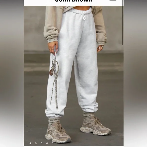 JOAH BROWN OVERSIZED JOGGER PEARL GREY FRENCH TERRY. Size S NWT - Picture 1 of 9